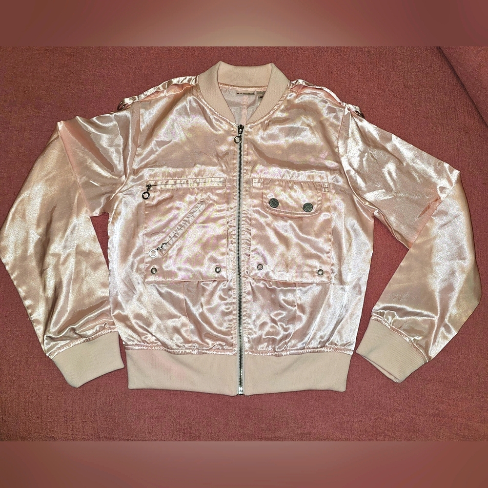 Shiny Pink Bomber Jacket